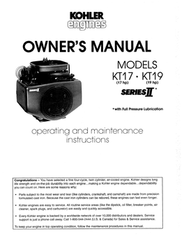 Models KT17 & KT19 Series II