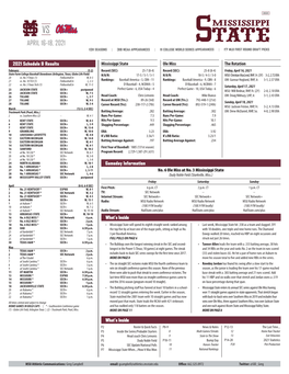 2021 Schedule & Results Mississippi State Ole Miss the Rotation