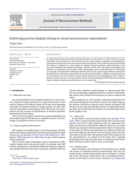 Achieving Precise Display Timing in Visual Neuroscience Experiments