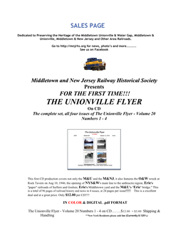 Middletown and New Jersey Railway Historical Society Presents FOR