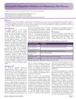 Osteopathic Manipulative Medicine for Inflammatory Skin Diseases