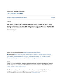 Exploring the Impact of Coronavirus Response Policies on the Long-Term Financial Health of Sports Leagues Around the World