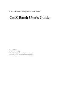 Co:Z Batch User's Guide