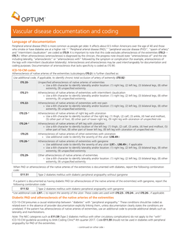 Vascular Disease Documentation and Coding