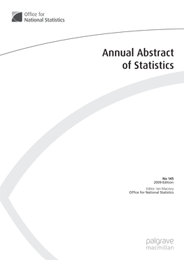 Annual Abstract of Statistics 2009