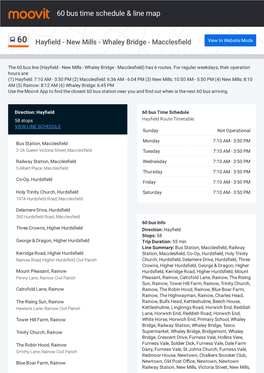 60 Bus Time Schedule & Line Route