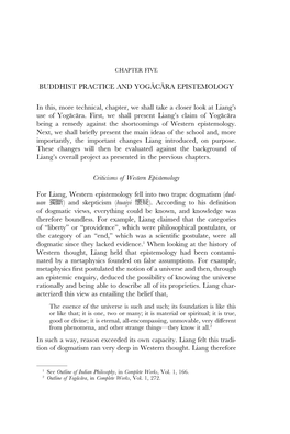 BUDDHIST PRACTICE and YOGĀCĀRA EPISTEMOLOGY In