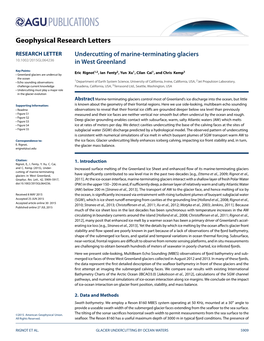 Undercutting of Marine-Terminating Glaciers in West Greenland