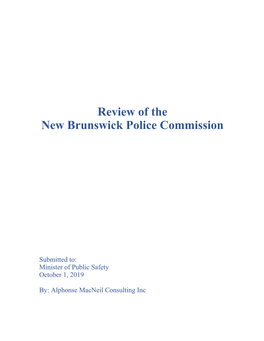Review of the New Brunswick Police Commission