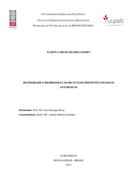 Diversidade E Bioprospecção De Fungos Presentes Em Solos Antárticos