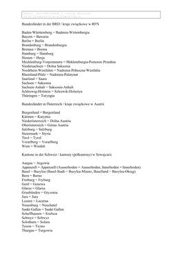 Bundesländer in Der BRD / Kraje Związkowe W RFN Baden