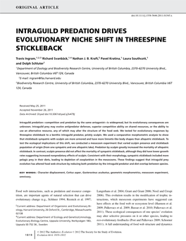 Intraguild Predation Drives Evolutionary Niche Shift in Threespine Stickleback