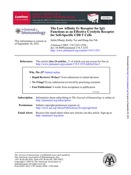 For Self-Specific CD8 T Cells Functions As an Effective Cytolytic