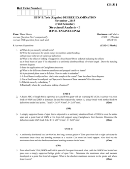 CE-311 Structural Analysis