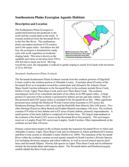 Southeastern Plains Ecoregion Aquatic Habitats