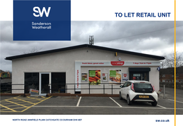 To Let Retail Unit