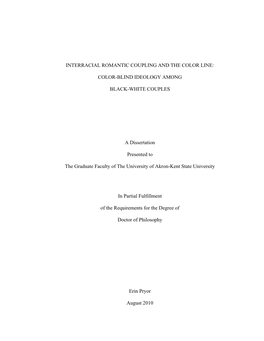 Color-Blind Ideology Among Black-White Couples A