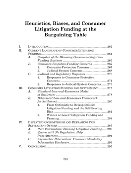 Heuristics, Biases, and Consumer Litigation Funding at the Bargaining Table