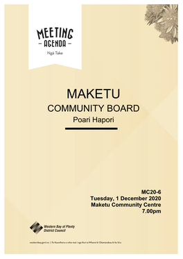 Agenda of Maketu Community Board Meeting