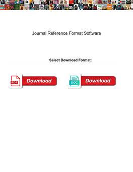 Journal Reference Format Software