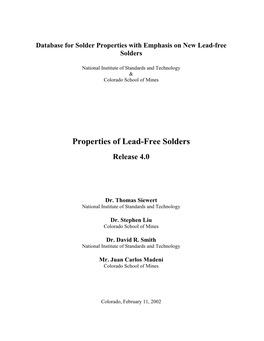 Properties of Lead-Free Solders