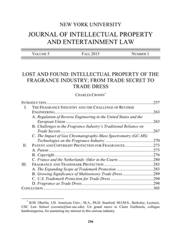 Journal of Intellectual Property and Entertainment Law