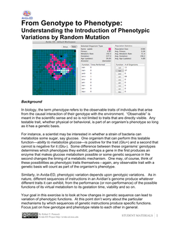 Genotype to Phenotype V2