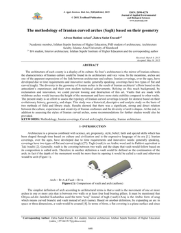 The Methodology of Iranian Curved Arches (Sagh) Based on Their Geometry