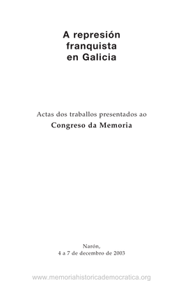 A Represión Franquista En Galicia