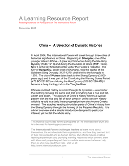 China's Dynastic History