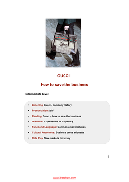 GUCCI How to Save the Business