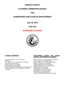 Planning Commission Subdivision