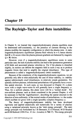 The Rayleigh-Taylor and Flute Instabilities