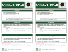 Canned Spinach Canned Spinach