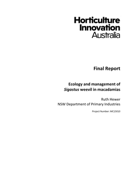 Ecology and Management of Sigastus Weevil in Macadamias