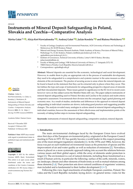 Instruments of Mineral Deposit Safeguarding in Poland, Slovakia and Czechia—Comparative Analysis