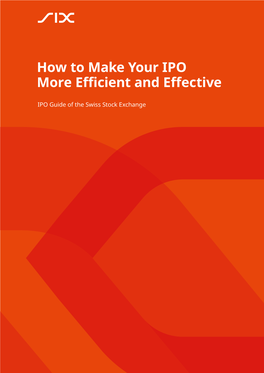 How to Make Your IPO More Efficient and Effective