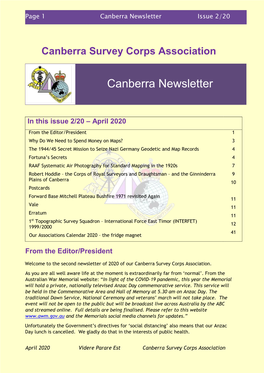 Canberra Newsletter Issue 2/20
