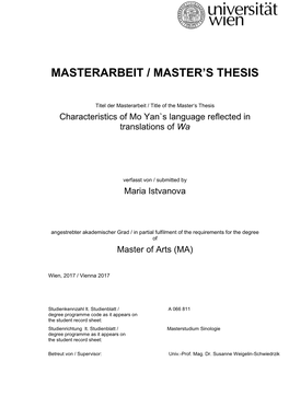 Masterarbeit / Master's Thesis