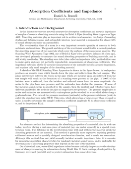 Absorption Coefficients and Impedance