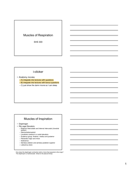 Muscles of Respiration I-Clicker Muscles of Inspiration