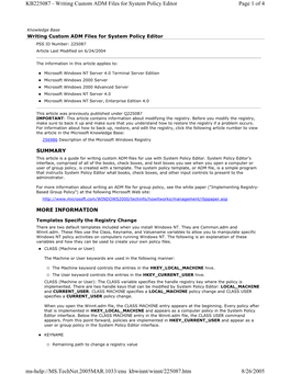 Writing Custom ADM Files for System Policy Editor Page 1 of 4