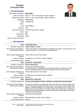 Europass Curriculum Vitae