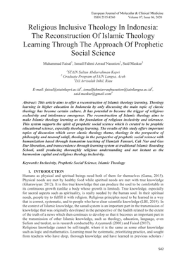 The Reconstruction of Islamic Theology Learning Through the Approach of Prophetic Social Science