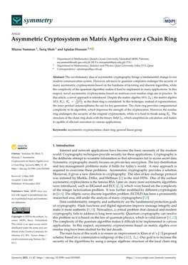 Asymmetric Cryptosystem on Matrix Algebra Over a Chain Ring