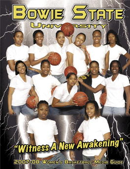 “Witness a New Awakening” Bowie State Women’S Basketball Radio / TV Roster