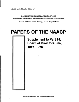 Papers of the Naacp