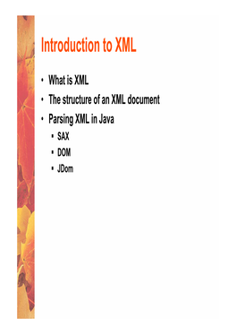 Introduction to XML