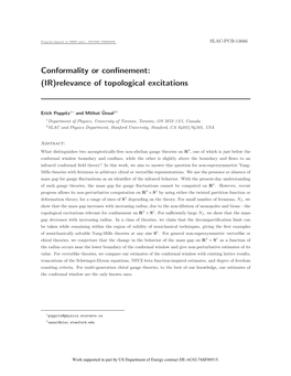 Conformality Or Confinement: (IR)Relevance of Topological