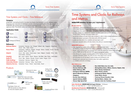 Time Systems and Clocks for Railways and Metros – State of the Art